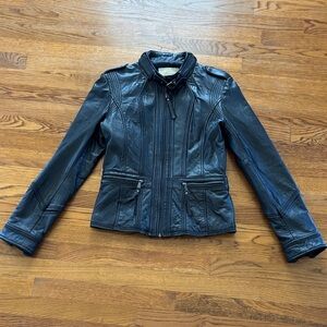 Michael Kors Genuine Black Leather Jacket for Women